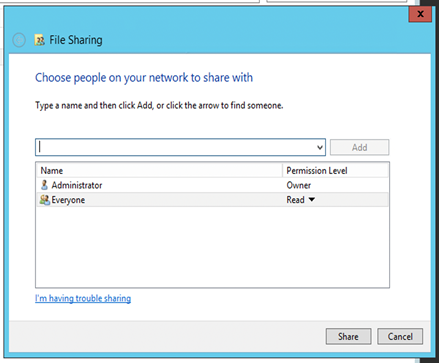 Members configured to have access to the file share